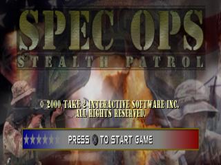 Spec Ops Stealth Patrol title screen for Playstation